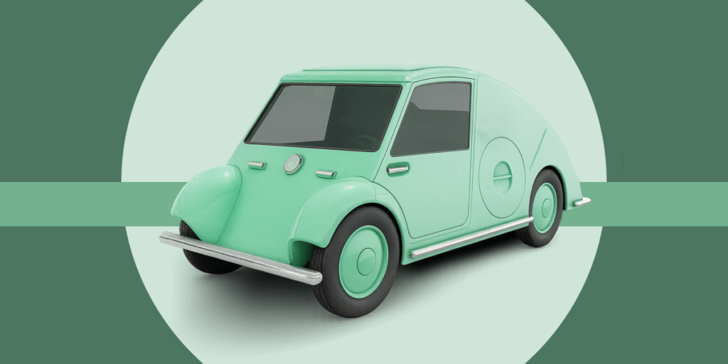 Le Corbusier’s Voiture Minimum, a small streamlined car design idea from 1936.